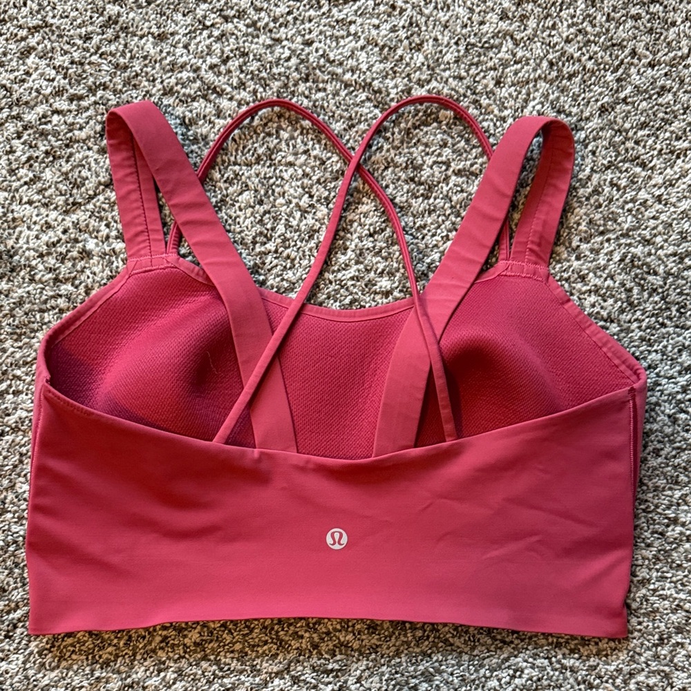 lululemon athletica like a cloud long line D/DD Women's Rose Sports Bra